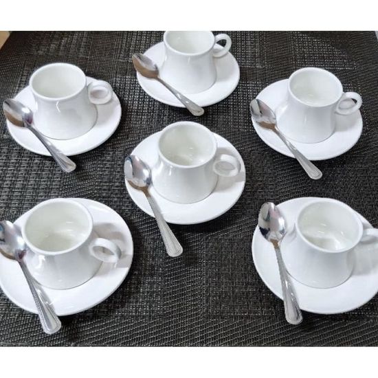 6 Tasses à Café North Sea - Porcelaine 90 Ml - Décor Poisson - Lave-vaissable