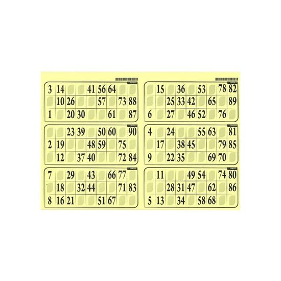 Lot De 500 Cartons De Loto Bristol Jaune – Format 148x105mm, 160g/m², Tous Différents