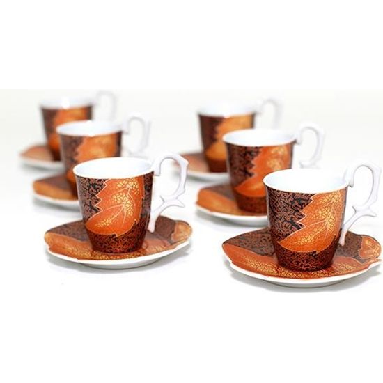 Flanacom Lot de 4 tasses à café florales - Grand mug de 300 ml au