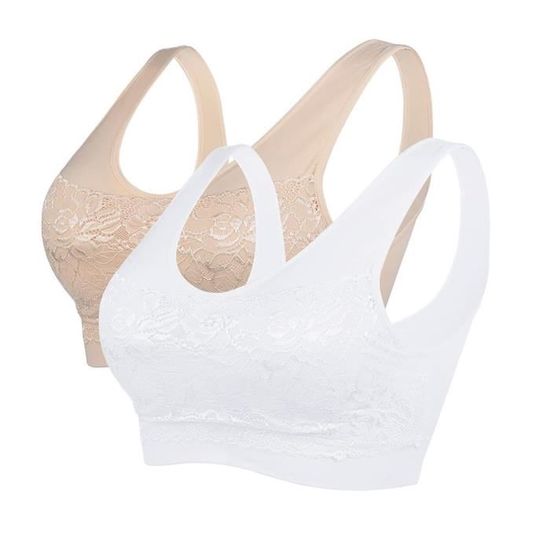 Soutien-gorge Sport Karma Wear - Yoga - Dentelle Noire Maille - Taille L