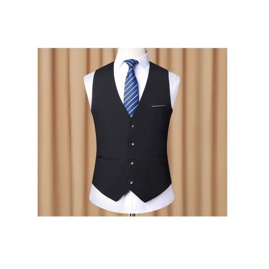 Gilet Homme En Laine Col V - Sans Manches Slim Fit - Automne/Hiver - Polyester/Acrylique