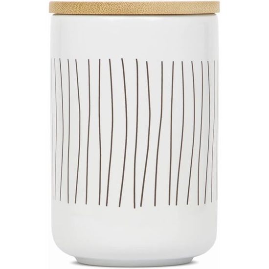Boîte de conservation en verre de 950ml - ronde - couvercle en bambou - Maison Boîte de conservation en verre de 950ml - ronde - couvercle en bambou - Maison