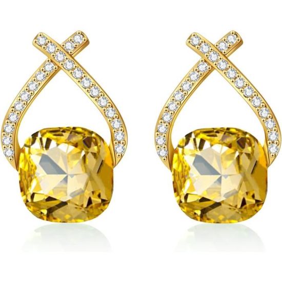 Boucles D'oreilles Dormeuses Rondes - Argent Plaqué Or Rose - Zircon AAA Transparent - 6 Mm