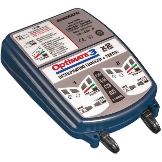 Chargeur de batterie Tecmate OPTIMATE 3x2 12V 2>50Ah