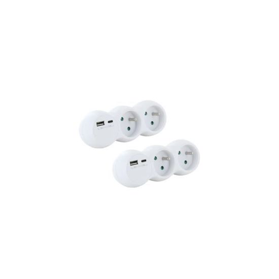 Domino Latéral Schuko 2x16A - Blanc - Chacon – Enexo PRO
