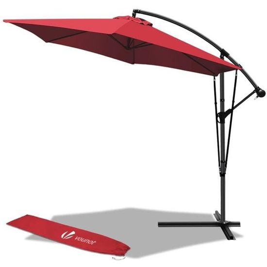 Parasol deporte - VOUNOT - Hexagonal - 3M - Rouge - Toile anti-UV