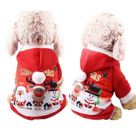 14-M -Noël chien vêtements pour petits chiens hiver chien manteau chien noël Costume chiot vêtements nouvel an animal de compagnie