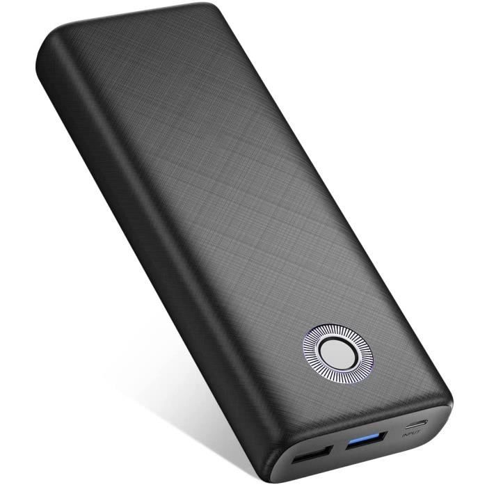 batterie externe 20000mah qc18w charge rapide avec 2 usb ports charge  simultané powerbank pour tous les smartphone tablette[A207]