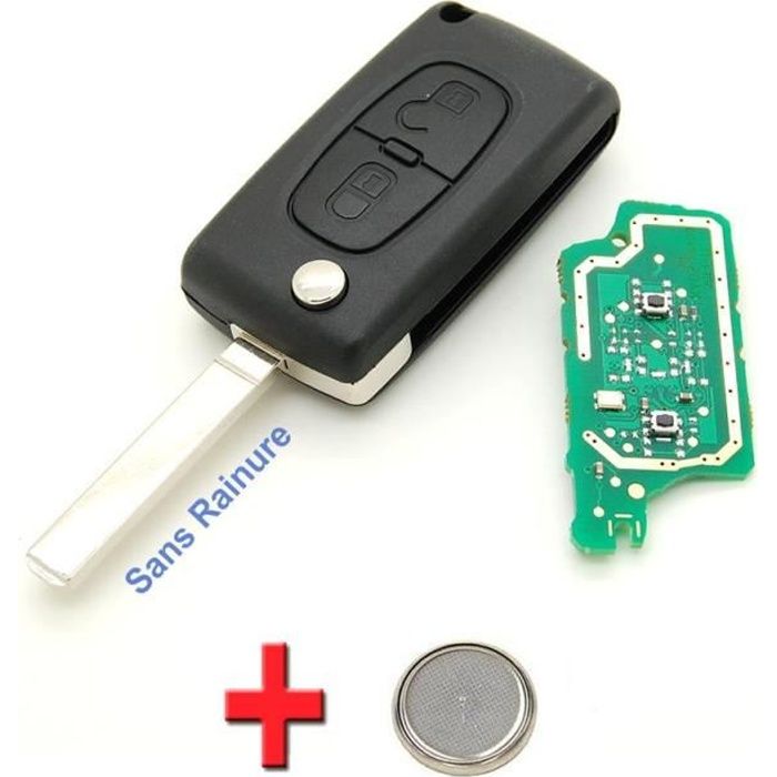Clé électronique Citroen C1 C2 C3 C4 C5 2 boutons
