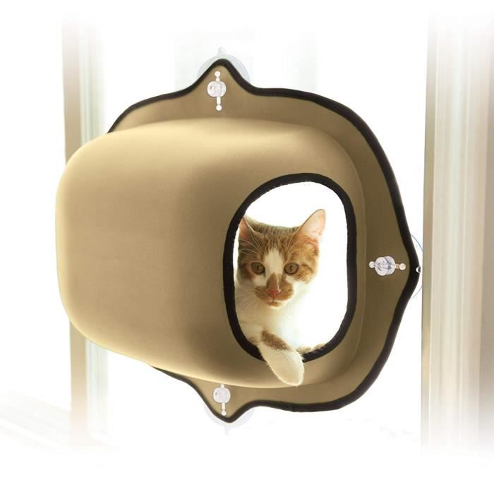 K & H EZ Easy Window Mount Bed Panier-Capsule à Monter sur Fenêtre pour Chat Beige