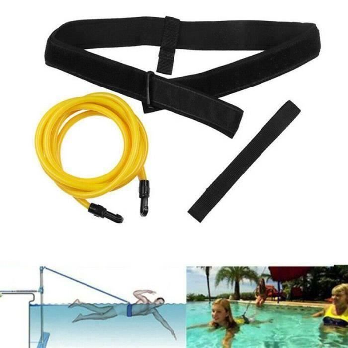 Ensemble de ceinture de résistance à la natation Bande d 'entraînement pour la natation Ceinture élastique - 6x9x400mm - JAUNE