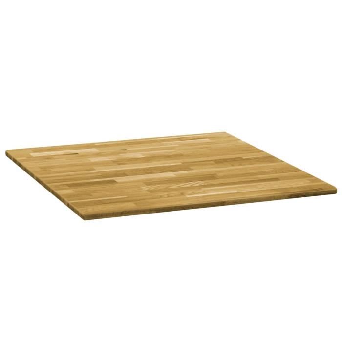 Super Dessus de table Plateau De Table convenable - Bois de chêne massif Carré 23 mm 80x80 cm @967188