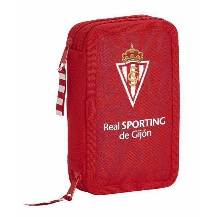 Pochette crayons Double Real Sporting de Gijón Rouge (28 pcs) -  -  - Real Sporting de Gijón