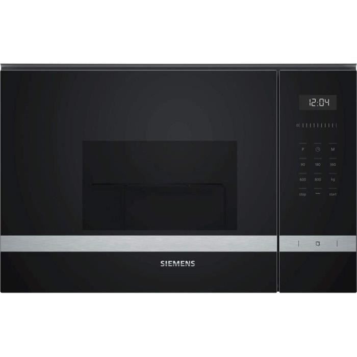 Siemens BE525LMS0 iQ500 Micro-ondes encastrable 38 cm 20 l 800 W Grill 1000 W Noir et acier inoxydable