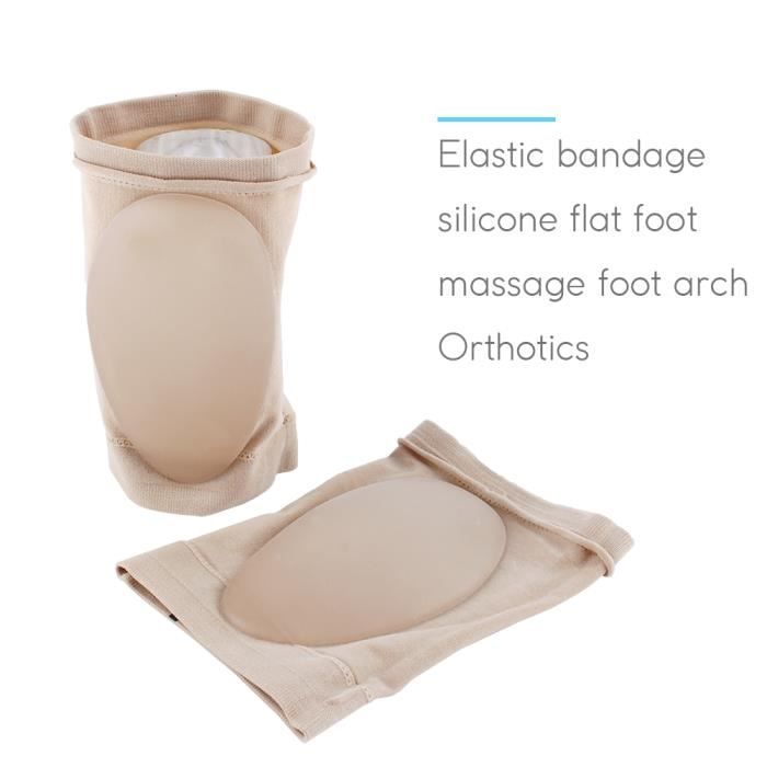 Qiilu semelles orthopédiques Massage en silicone de la voûte plantaire Gel de soutien du talon Coussin de talon Semelle