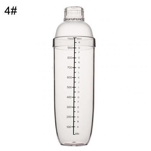 Accessoires bar,Shaker à Cocktail Transparent en résine PC Secoueur à Cocktail Transparent, vin, boisson, jus, lait - Type 1000ml