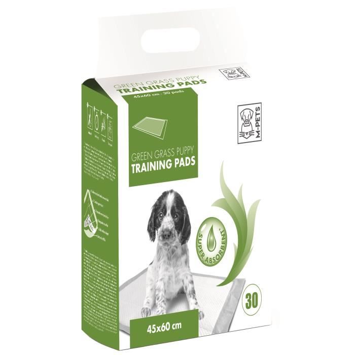 M-PETS Tapis d'apprentissage Green Grass - 30 pièces - 45x60cm - Pour chiot