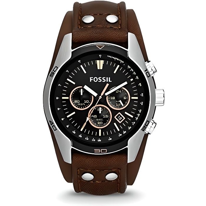 Montre Fossil Homme Coachman Ch2891 - Chronograph Brown Leather Watch
