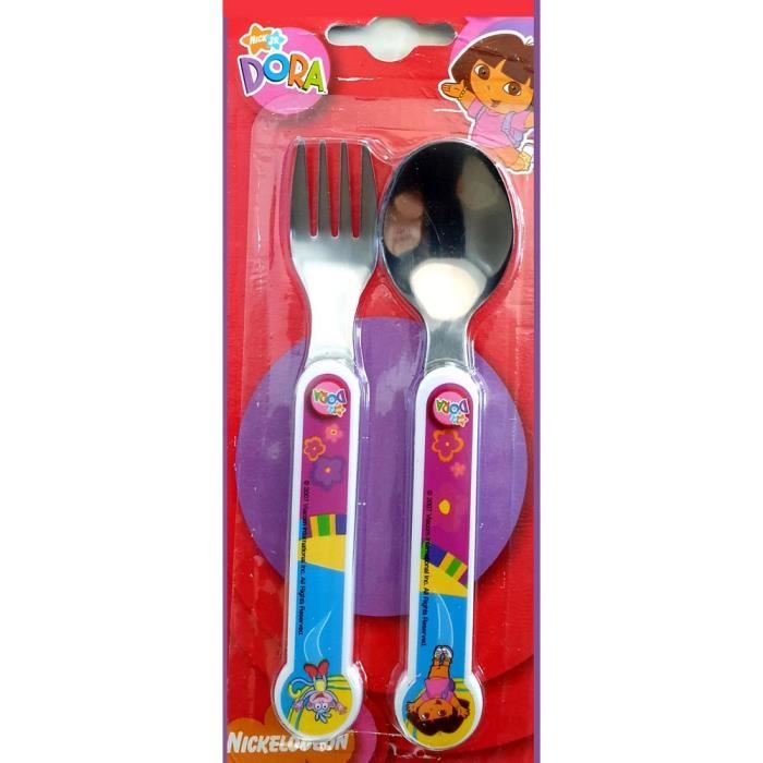 Couvert cuillère fourchette Dora l'exploratrice enfant bébé metal réutilisable GUIZMAX