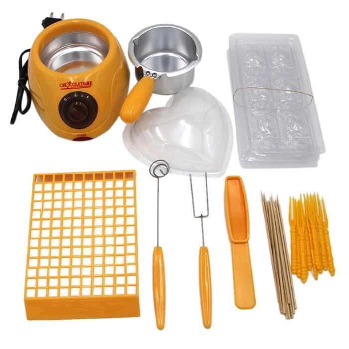 Kit de Moule de Fondoir à chocolat électrique jaune - Bon DIY cadeau - FONTAINE A CHOCOLAT