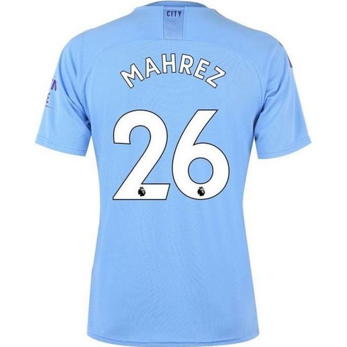 Nouveau Maillot Puma Enfant Manchester City Domicile Flocage Officiel Mahrez Numéro 26 Saison 2019-2020