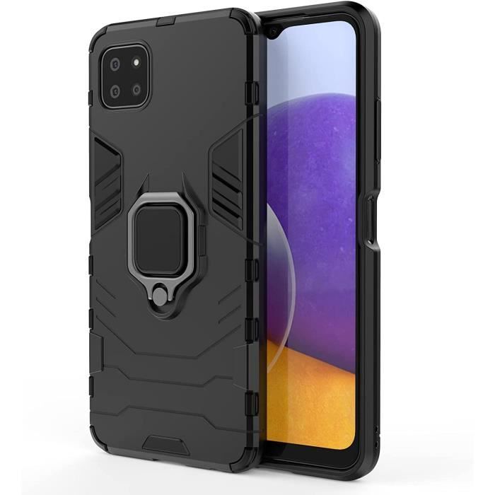 Coque Galaxy A22 5g Coque hybride Gel Antichocs - Noir + 2 Films Verre Trempé