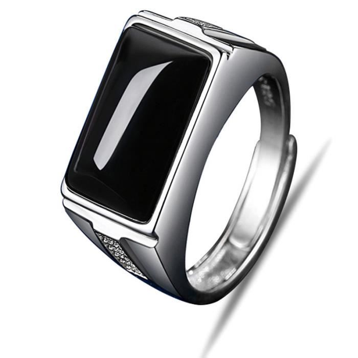 Bague faite à la main en argent sterling 925 massif avec pierres précieuses vertes pour homme, taille réglable