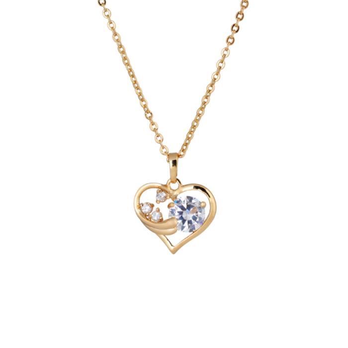 1PC femmes filles dame Simple Zircon micro-incrusté élégant personnalisé petit collier creux en forme CHAINE DE COU VENDUE SEULE