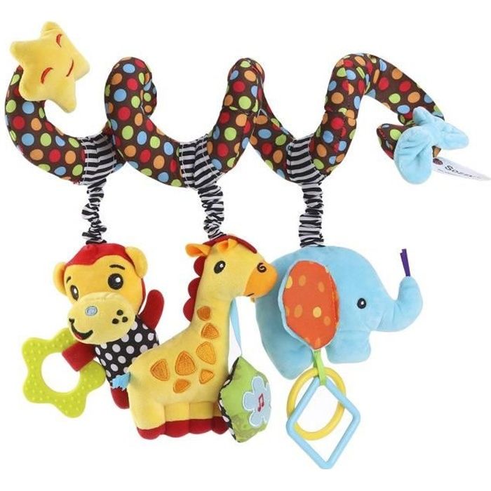 Spiral Peluche Jouet d'éveil pour Berceau Poussette Landau Bébé Suspendus Hochets- clochettes Jouet éducatif animaux étoile cadeau