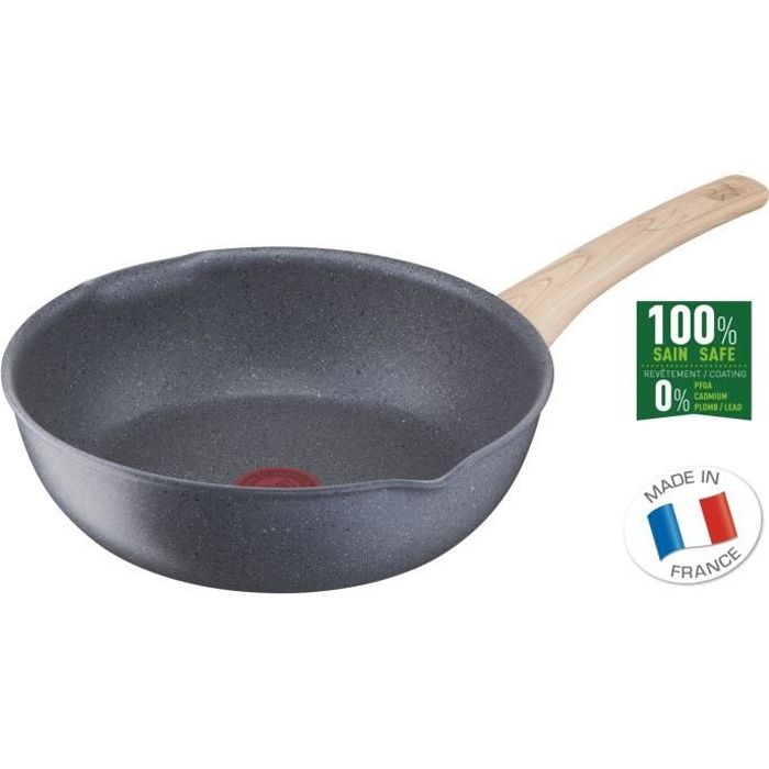 TEFAL G2667702 NATURAL FORCE poêle profonde 26 cm, revêtement antiadhésif Mineralia+, tous feux dont induction
