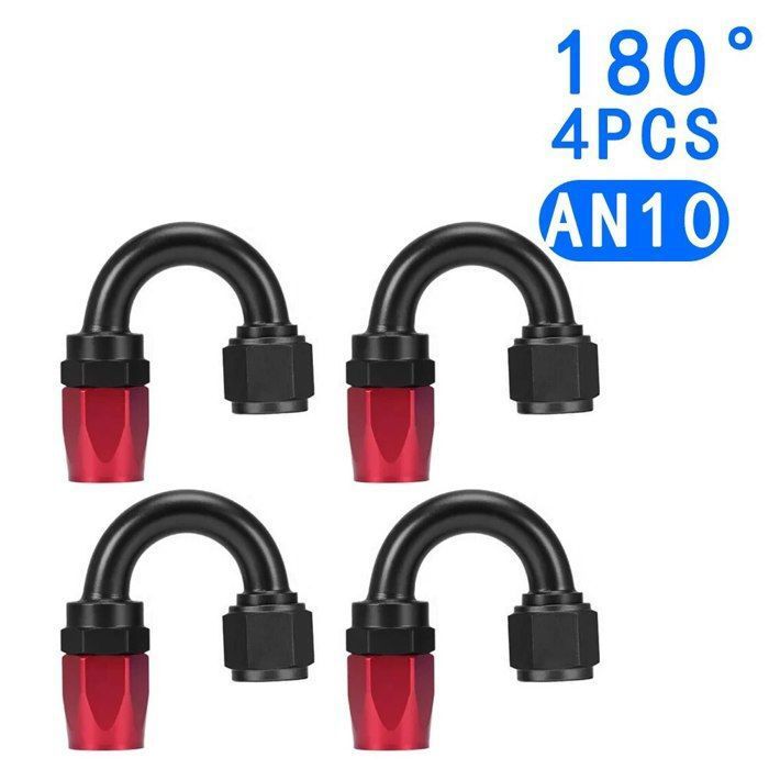 Raccord AN10 90° Bleu/Rouge Anodisé - Adaptateur Tuyau Carburant/Huile AN10 Pivotant - Pour Refroidisseur D'Huile Et Conduite Essence