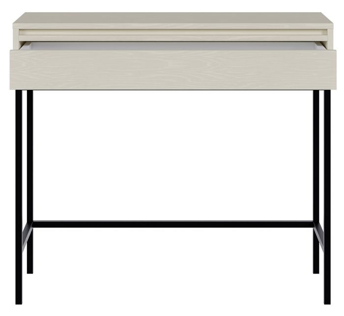 table console - evo - 90 cm - avec tiroir et cadre - crème