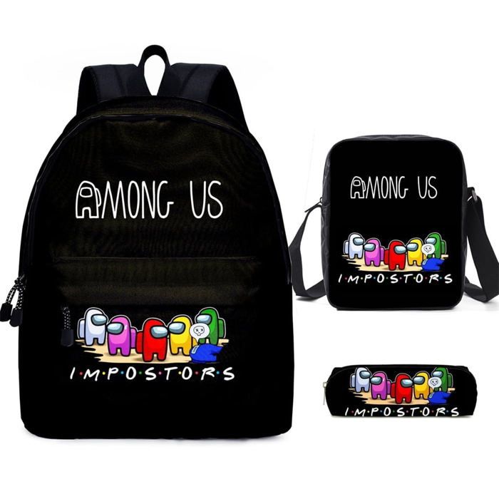 Lot De 3 Sacs à Dos Hérisson 40cm - Avec Trousse Et Porte-Clés | Style Dessin Animé Pour École Ou Voyage
