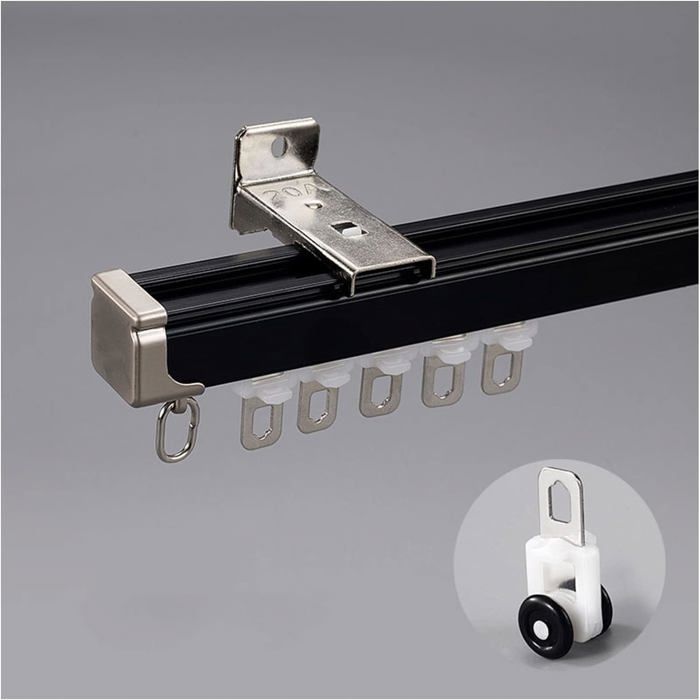 Rail De Rideau Coulissant Plafond - Aluminium Robuste, Poulies Silencieuses - 100 à 500 Cm - Pour Salon, Chambre, Séparation