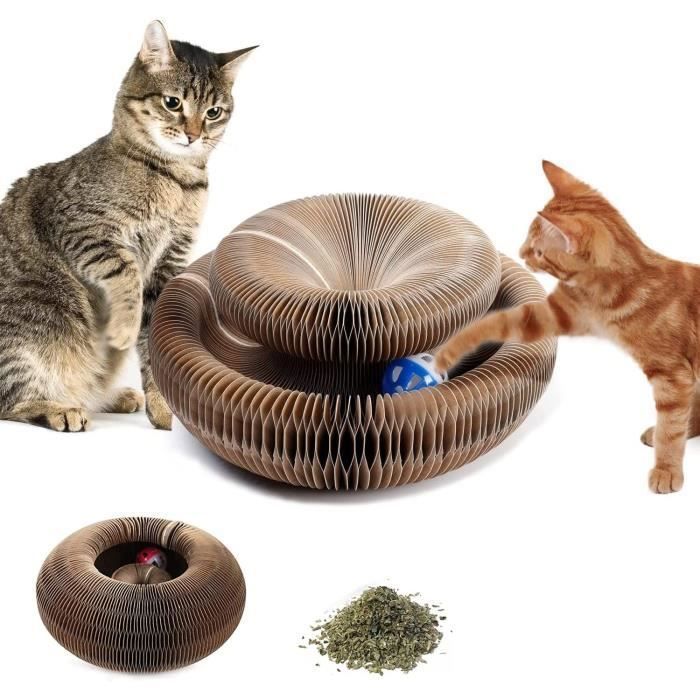Comparer les prix de Griffoir Chats avec Boule Magic Organ Cat Scratching Board Planche gratter en Carton pour Chat Pliable couleurs multiples GRIFFOIR