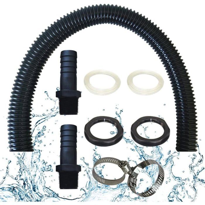 Kit De Raccords Pour Tonneaux D'eau De Pluie,raccord Pour Citernes De Pluie Avec Raccords, Tuyau De Raccordement, Ouvreur De Trou Et Collier De Serrage, Pour Tonneaux D'eau De Pluie,citernes