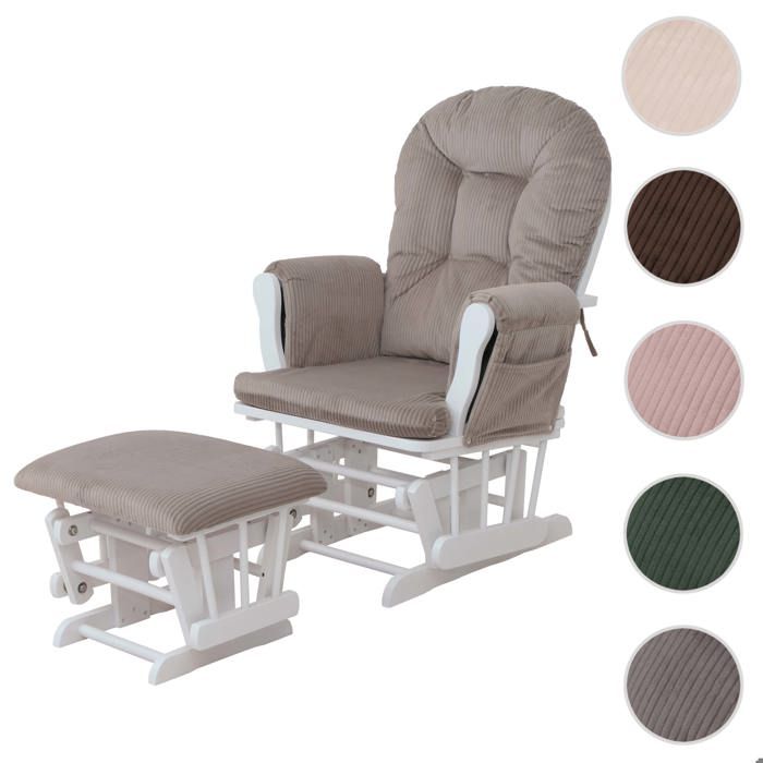 Fauteuil relax MCW-C76 gris clair structure blanche