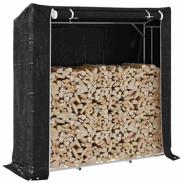 Vidaxl Portant bois de chauffage avec housse Acier galvanisé - vue 7