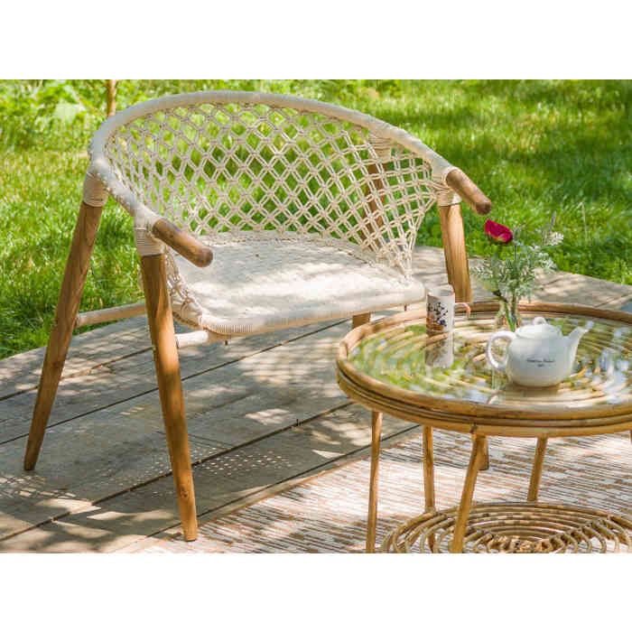 Fauteuil de jardin en macramé coton - Jardiline Fauteuil de jardin en macramé coton - Jardiline