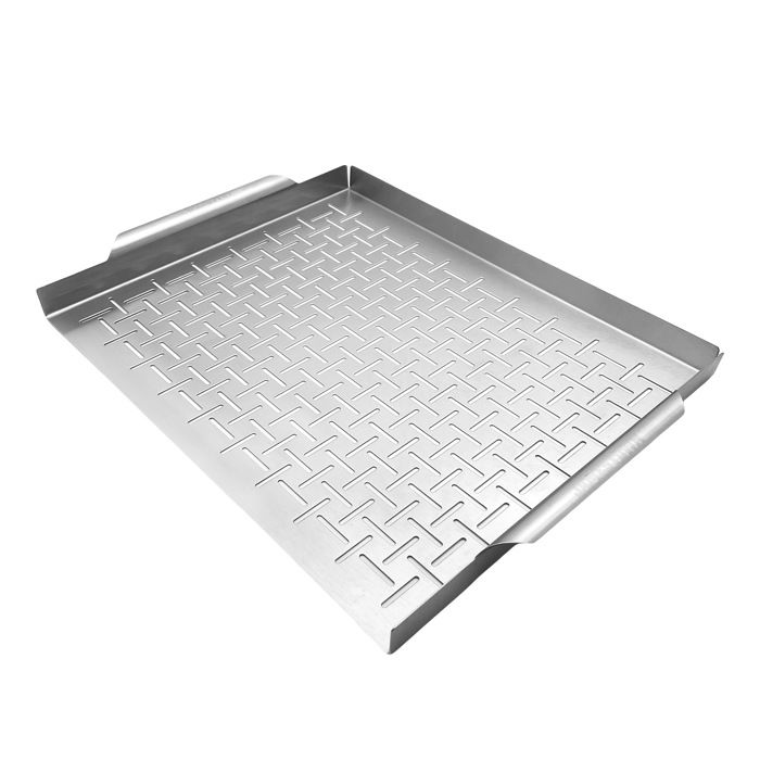 Grande Poêle à Poisson Grill Inox 41 Cm Avec Couvercle – Plateau Rectangulaire Induction Barbecue & Four