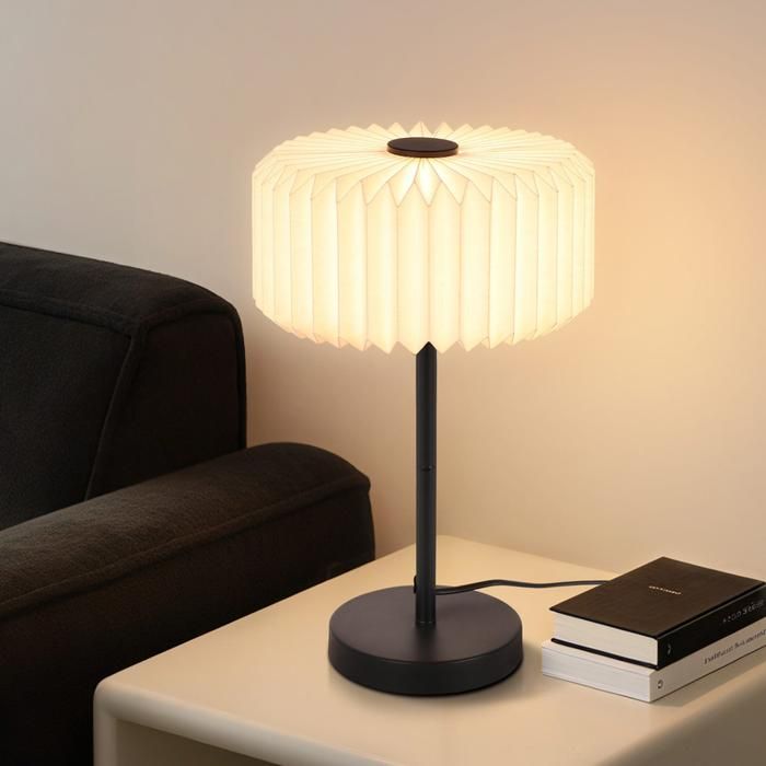 Homefire Lampe de chevet vintage Abat-jour en papier élégant lumière douce pour une ambiance chaleureuse.