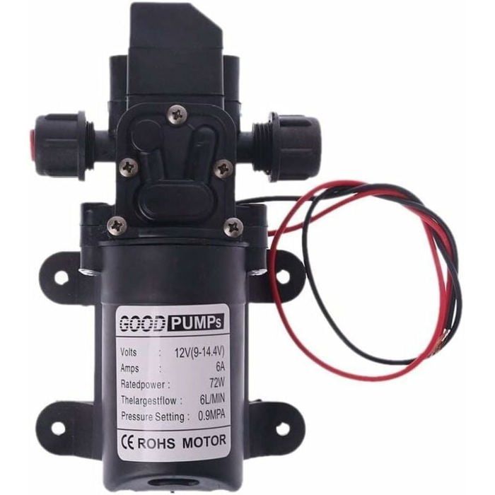 Pompe à eau pour camping car 12 V DC 12 V 70 W 130 PI 6 L/min Pompe à eau haute pression Pompe damorçage à membrane Pompe à eau po