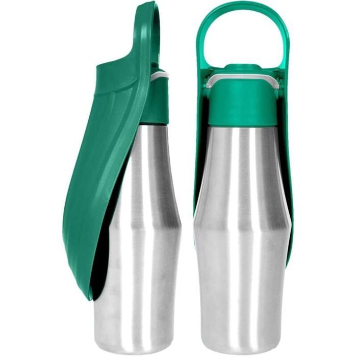 Gourde Isotherme Pour Chien 950 Ml Avec Gamelles Intégrées - Acier Inoxydable, Portable Pour Voyages Et Randonnées - 2