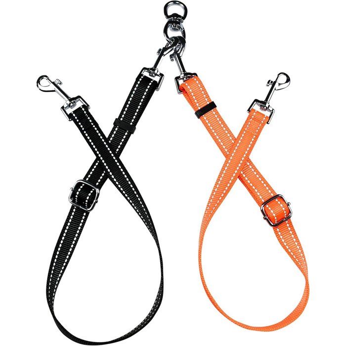 Meilleurs prix pour Laisse double pour chien - sans enchevêtrement - attache de câble réfléchissante rotative à 360° pour petite et moyenne taille