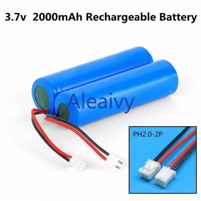 KUWUNG 4 Pcs Li-ION Piles 3,7V 3000mAh Batterie Li-ION, Rechargeable 3,7V avec USB Câble et Connecteur SM-2P, Universal Li-ION Batterie pour RC Voiture, Bateaux, Robot, Chars, Auto, Stunt Car