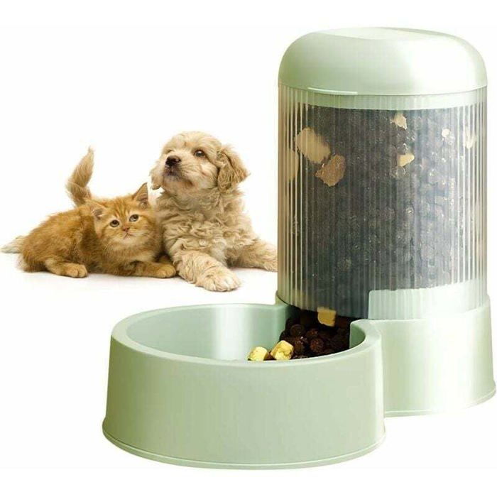 Comparer les prix de Distributeur croquettes automatique chien chat – nourriture animaux domestiques Label