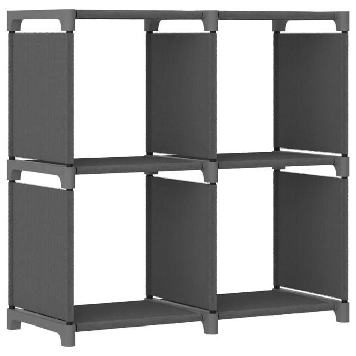 Étagère daffichage moderne - VIDAXL - 4 cubes - Gris - 69x30x725 cm - Tissu polyester - Acier - Capacité totale 12 kg