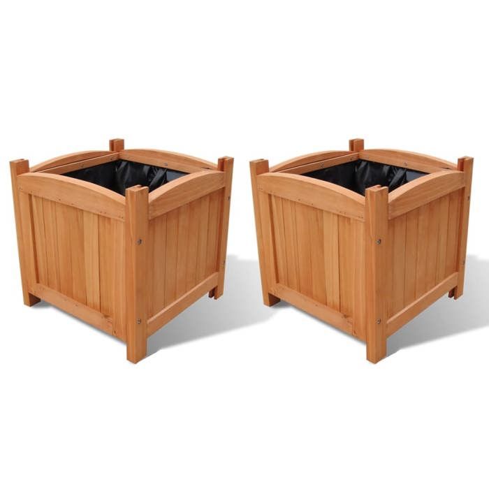 Lot de 2 bacs à fleurs en bois 30x30x30cm Ensemble de 2 lits surélevés Bois 30x30x30cm ABHT 4442340
