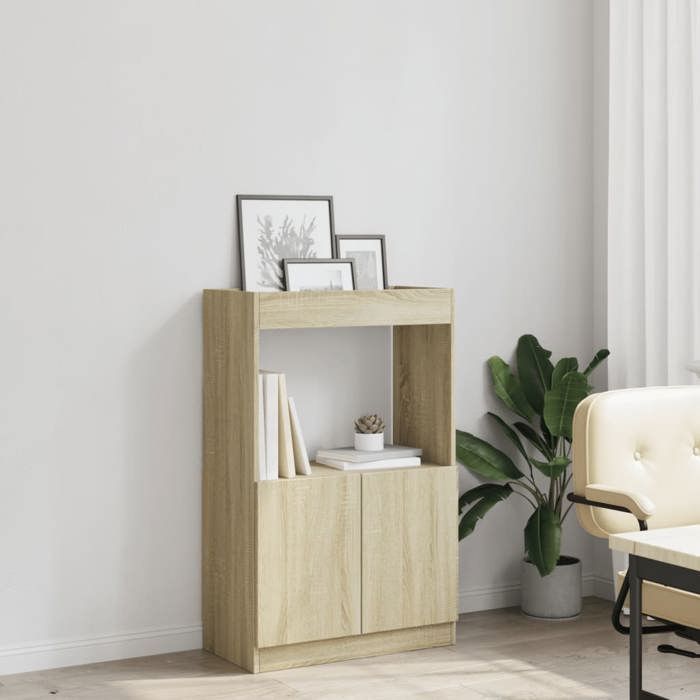 SALE dhiver Bibliothèque Salon/bureau - JILLS - pour adulte/enfant - chêne sonoma 63x33x100 cm bois dingénierie BB2855