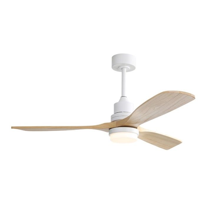 Ventilateur plafond 132cm 52 pouces 6 vitesses télécommande LED variateur 3 pales bois moteur CC réversible hiver été - Nobrand